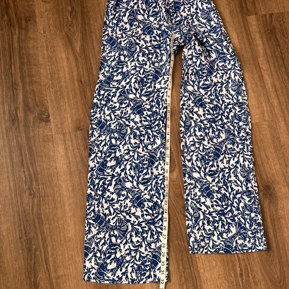 NEW Lilly Pulitzer Beach Palazzo Linen Pant Oyster Bay Blue White Sz XS - Picture 6 of 12